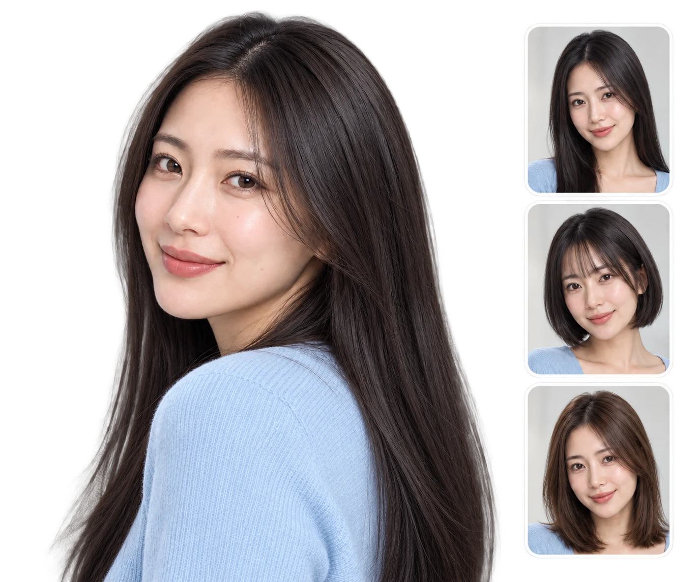 ストレート — モデル画像はイメージです。AI試着と実際の仕上がりは異なる場合があります。
