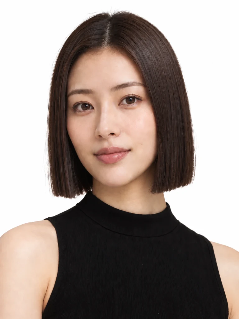 あご下・前髪なしのボブ