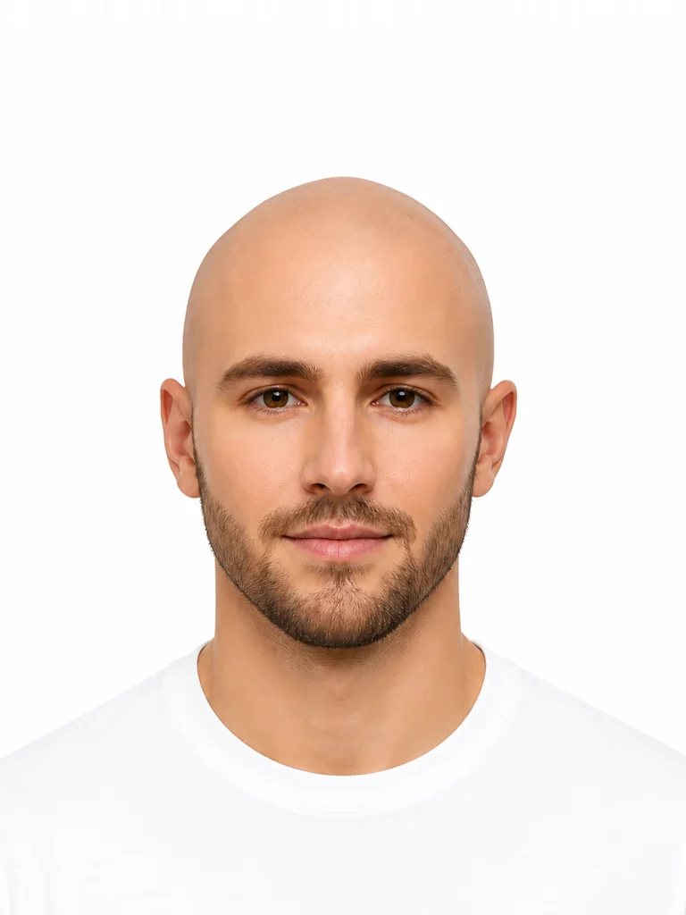 shaved head